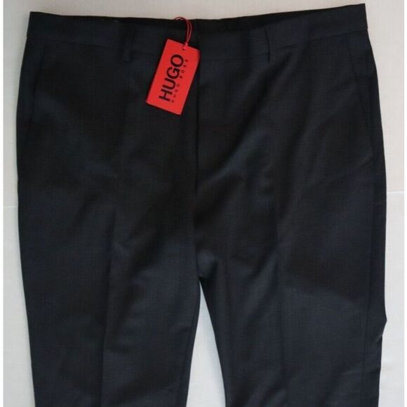 Hugo Boss 50456479 Men's Sz 36R Charcoal Super-Flex Micro-Check Chino Pants $198 - Picture 8 of 13